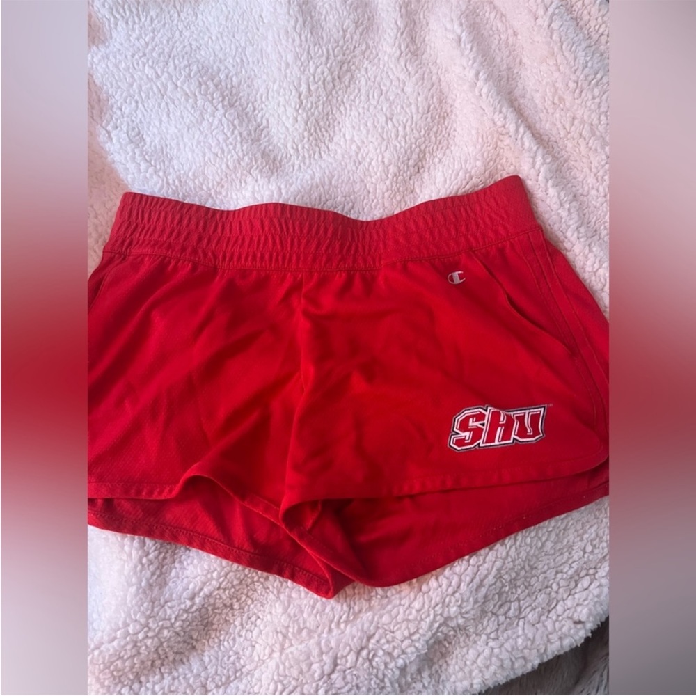 CHAMPION RED SACRED HEART SHORTS